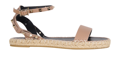 Valentino Rockstud Flat Sandals, front view