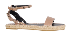 Valentino Rockstud Flat Sandals, Leather, Pink, UK 7, DB, 2*