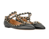 Valentino Rockstud Cage Ballet Flats, &pound;295, Shoes, Black, Leather, Side view