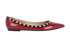 Valentino Rockstud Pointed Toe Ballet Flats, front view