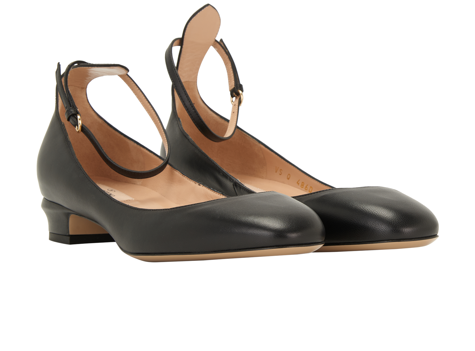 Valentino Tango Ballet Flat, &pound;375, Shoes, Black, Leather, Side view