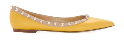 Valentino Rockstud Point Toe Flats, front view