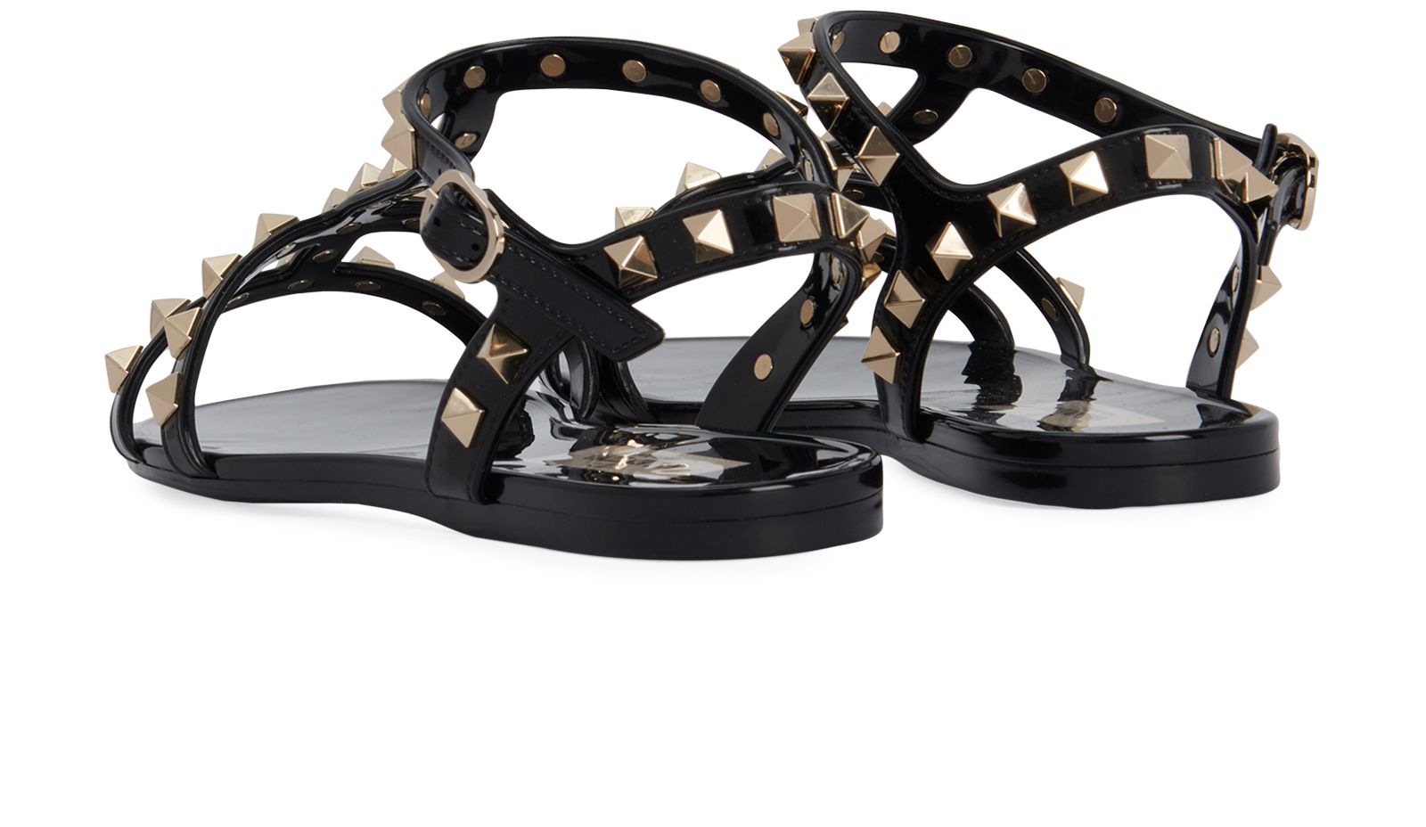 Valentino Rockstud Sandals, &pound;295, Shoes, Black, PVC, Back view
