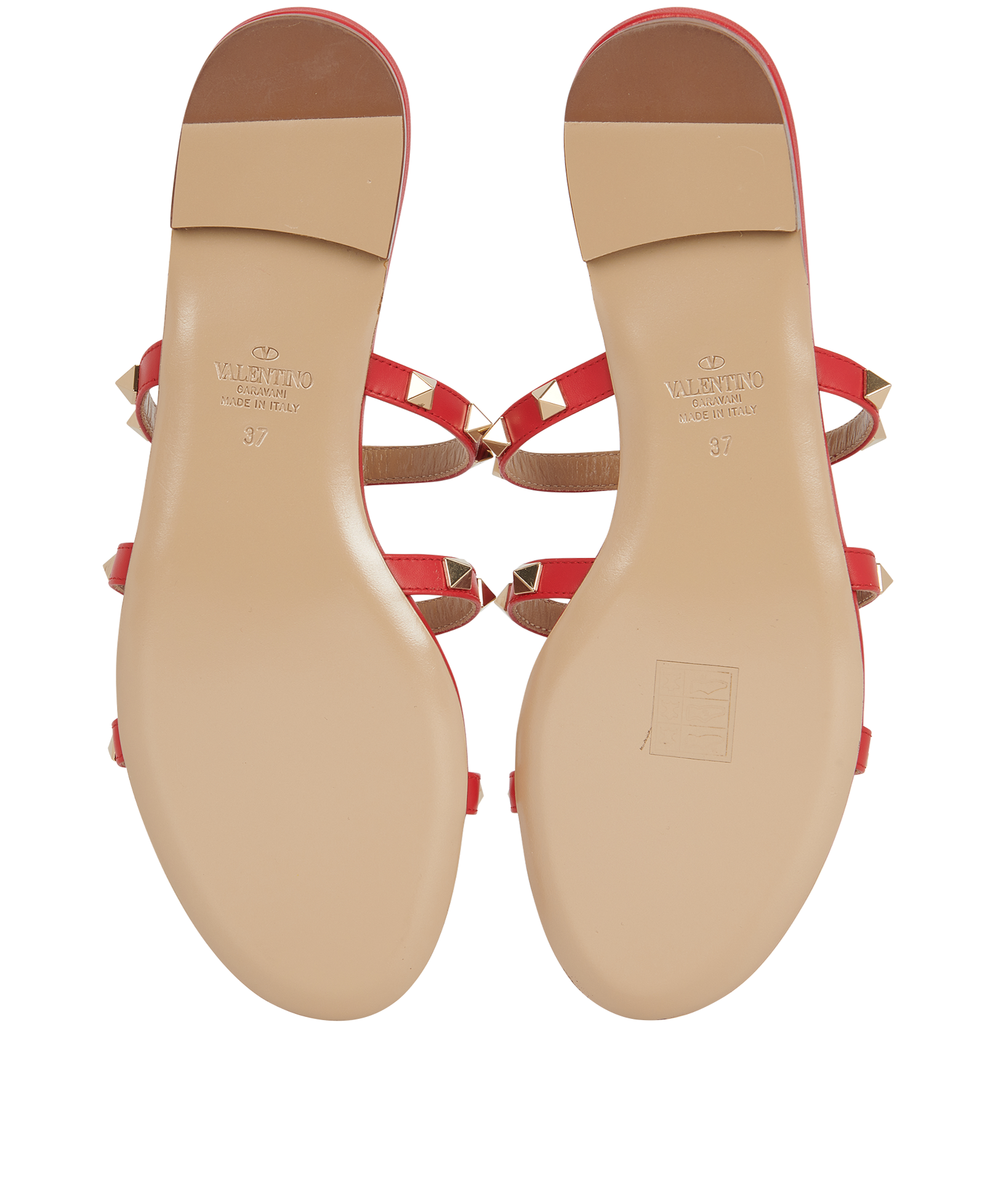 Valentino Rockstud Sandals, &pound;250, Shoes, Red, Leather, Top view