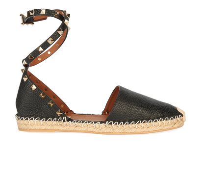 Valentino Rockstud Strappy Espadrilles, front view