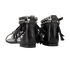 Saint Laurent Nu Pieds Fringe Studded Sandals, &pound;290, Shoes, Black, Leather, Back view