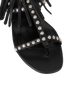 Saint Laurent Nu Pieds Fringe Studded Sandals, &pound;290, Shoes, Black, Leather, Other view