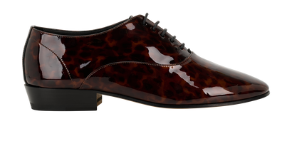 Saint Laurent Leon Derby Shoes, &pound;195, Shoes, Brown, Patent Leather, Front view