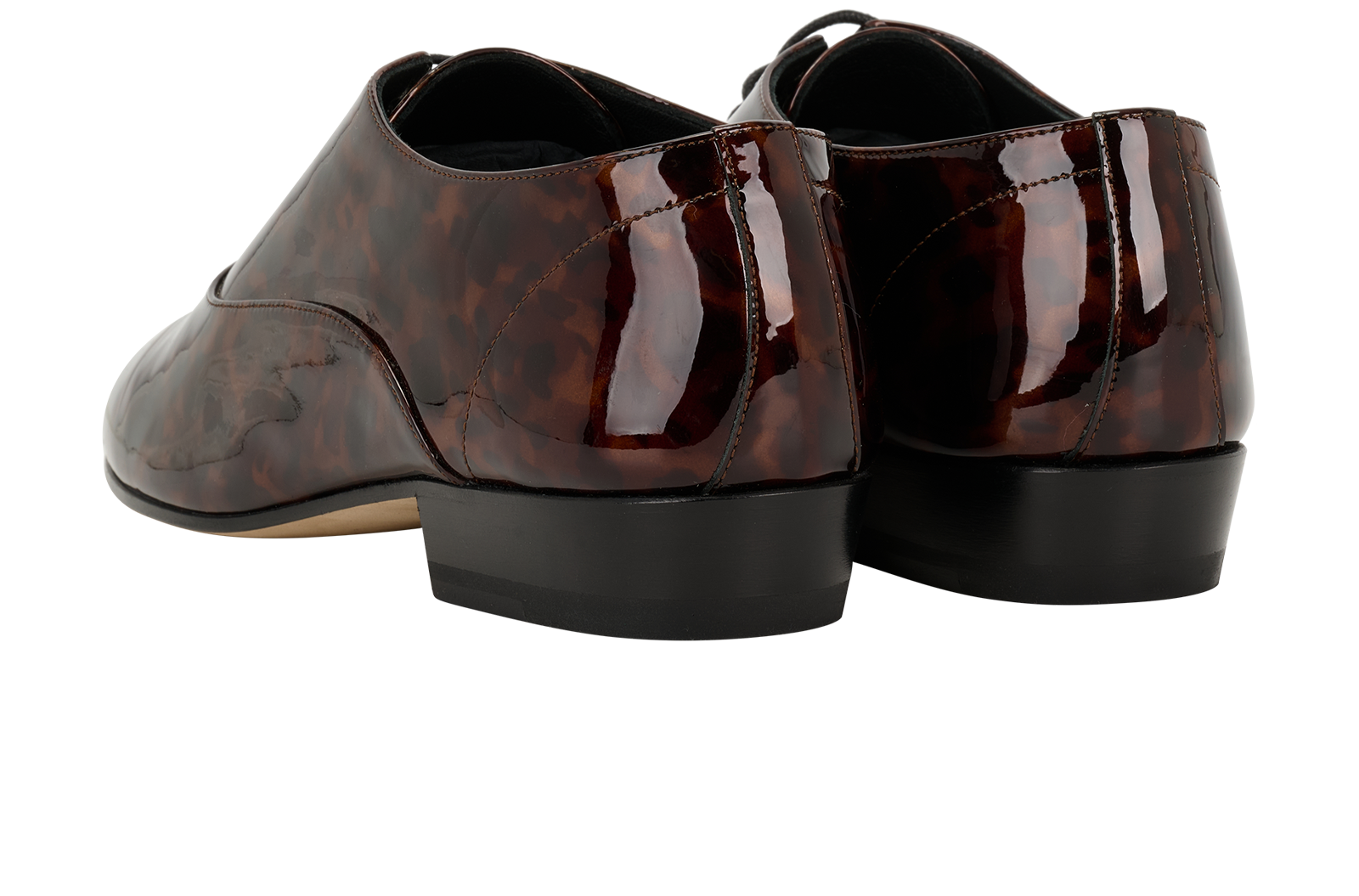 Saint Laurent Leon Derby Shoes, &pound;195, Shoes, Brown, Patent Leather, Back view