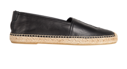 Saint Laurent Logo Espadrilles, Men, Leather, Black, UK10, B/DB, 3*
