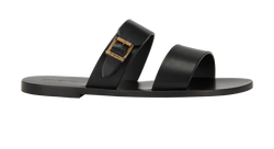 Saint Laurent IOS Buckle Sandals, Mens, Leather, Black, UK9, DB/B, 3*