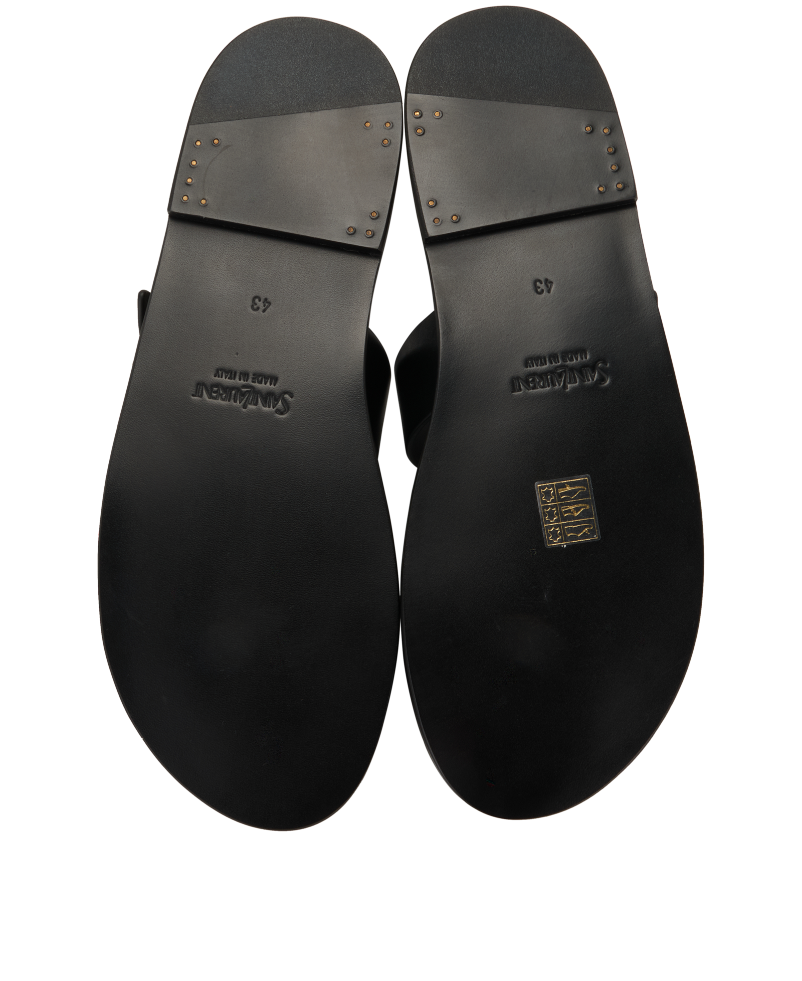 Saint Laurent IOS Buckle Sandals, &pound;350, Shoes, Black, Leather, Top view