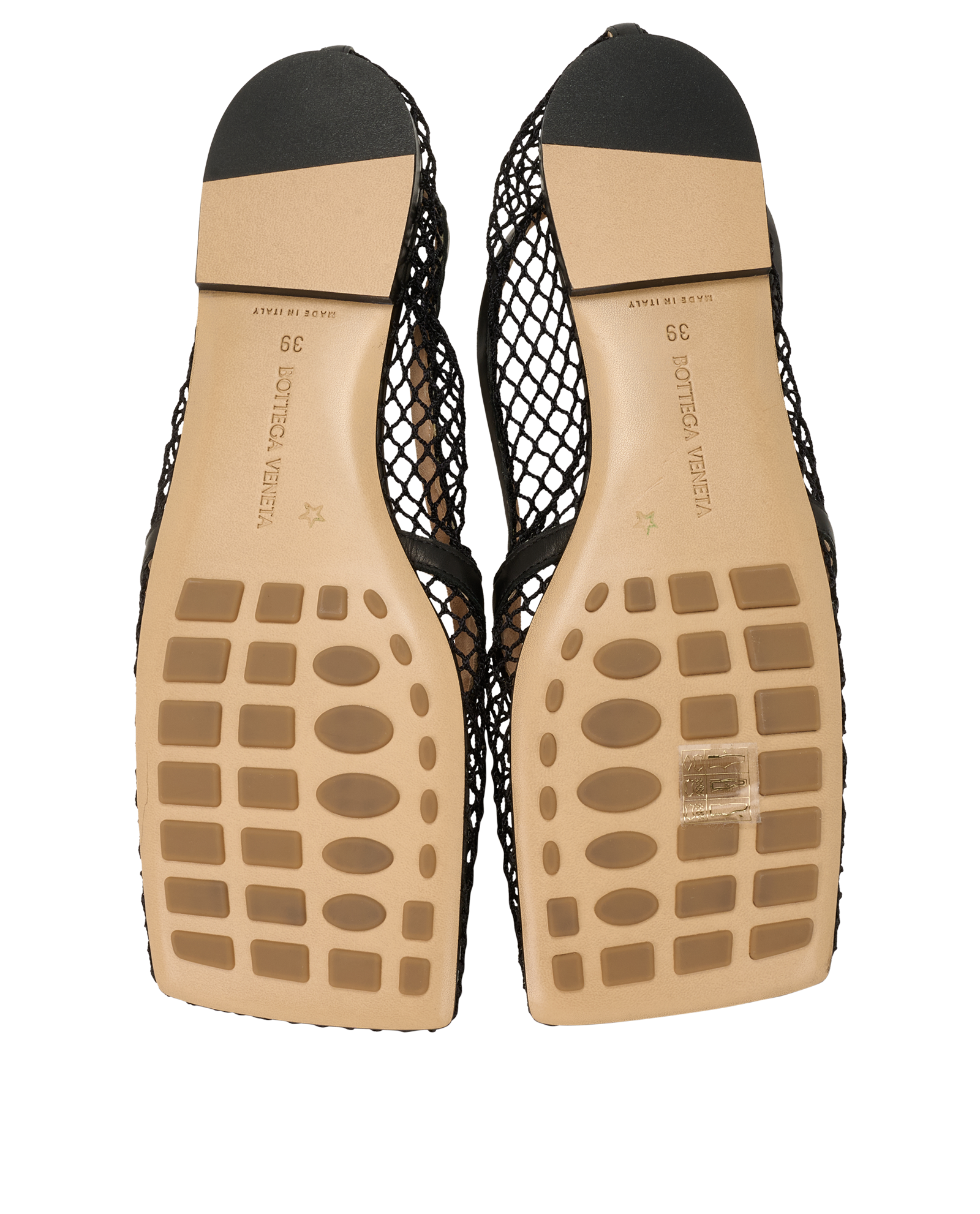 Bottega Veneta Stretch Chained Ballerina, &pound;275, Shoes, Black, Leather/Mesh, Top view