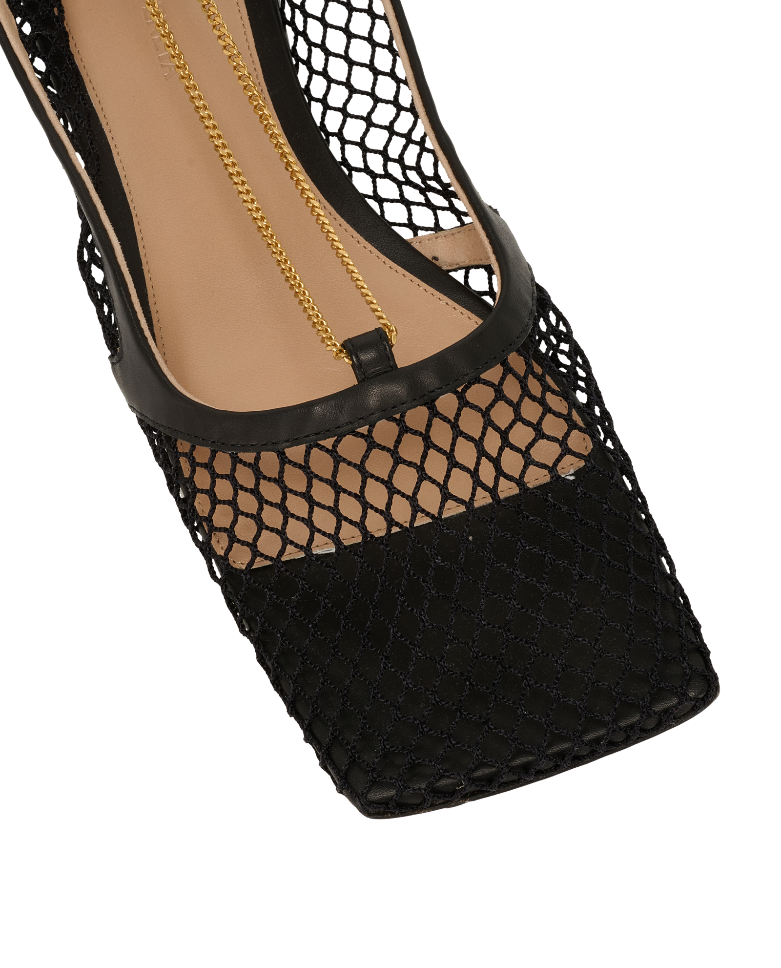 Bottega Veneta Stretch Chained Ballerina, &pound;275, Shoes, Black, Leather/Mesh, Other view