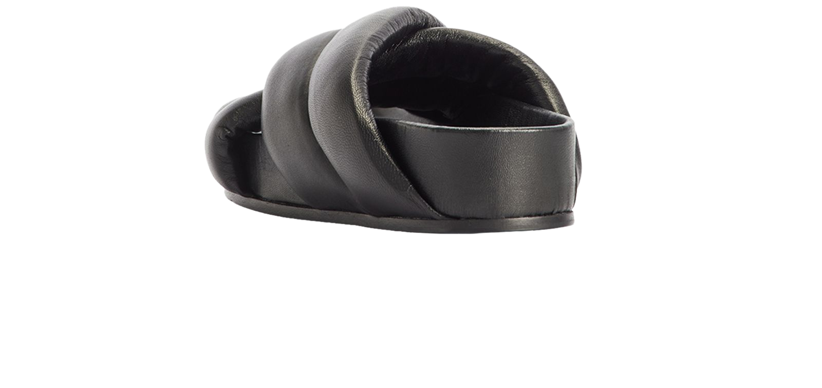Jil Sander Nappa Thick Cross Strap Slide, &pound;40, Shoes, Black, Leather, Back view