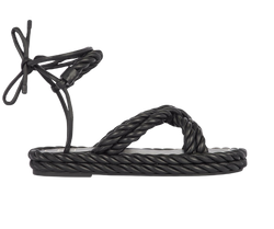 Valentino The Rope Cross Strap Sandals, Black, UK2, 3*, XY