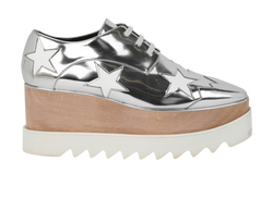 Stella McCartney Elyse Platforms, Faux Leather, Silver, UK 5, DB, 2*