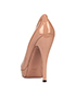 Gucci Nude Patent Leather Platform Heels, back view