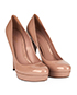 Gucci Nude Patent Leather Platform Heels, side view