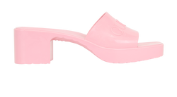Gucci Logo Mules, Rubber, Pink, UK7, DB/B,3*