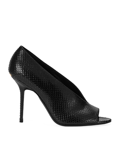 Burberry Snakeskin Leather Embossed Peep Toe Pumps, front view