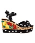Dolce & Gabbana Polka Dot Embroidered Cork Sandals, front view