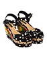 Dolce & Gabbana Polka Dot Embroidered Cork Sandals, side view