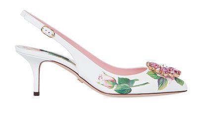 Dolce & Gabbana Floral Printed Slingbacks, front view