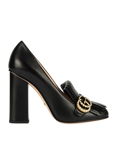 Gucci Marmont Pumps, &pound;375, Shoes, Black, Leather, Front view