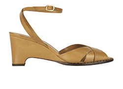 Louis Vuitton Tan Leather Wedge Sandals, leather, tan, 6.5, 2*