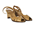 Louis Vuitton Tan Leather Wedge Sandals, side view