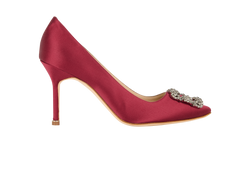 Manolo Blahnik Hangisi 90mm, Satin, Burgundy, UK6, DB/B, 4*