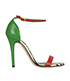 Alexander McQueen Ankle Strap Sandals, &pound;135, Shoes, Green/Red/White, Leather, Front view
