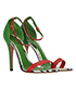 Alexander McQueen Ankle Strap Sandals, &pound;135, Shoes, Green/Red/White, Leather, Side view