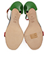 Alexander McQueen Ankle Strap Sandals, &pound;135, Shoes, Green/Red/White, Leather, Top view