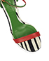 Alexander McQueen Ankle Strap Sandals, &pound;135, Shoes, Green/Red/White, Leather, Other view