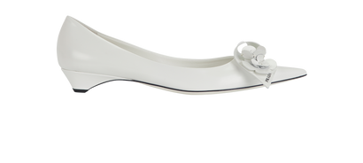 Prada Floral Kitten Heel Pumps, front view