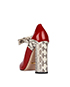 Gucci Red Nimue Snakeskin Mary Jane Pumps, back view
