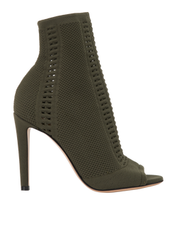 Gianvito Rossi Vires Knitted Heels, Fabric, Khaki, UK3, DB/B, 2*