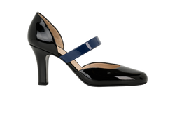 Bottega Veneta Mary Jane Pumps, Patent, Blk/Blue, UK6.5, DB/B, 3*