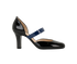 Bottega Veneta Mary Jane Pumps, &pound;120, Shoes, Black/Blue, Patent Leather, Front view