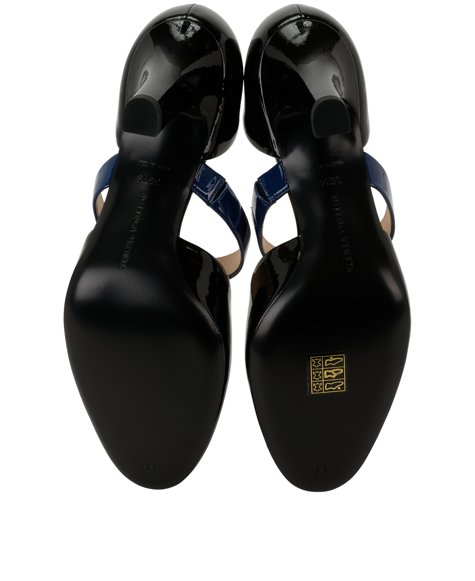 Bottega Veneta Mary Jane Pumps, &pound;120, Shoes, Black/Blue, Patent Leather, Top view