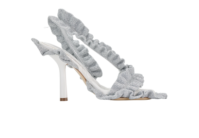 Burberry Metallic Sandals, &pound;150, Shoes, Silver, Fabric, Front view