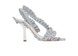 Burberry Metallic Sandals, Fabric, Silver, UK3, B/DB, 3*