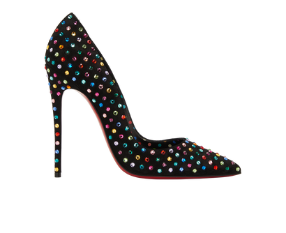 Christian Louboutin So Kate Strauss Boum 120, &pound;550, Shoes, Black, Velvet, Front view