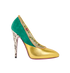 Gucci Heels, £230, Shoes, Cream/Gold/Green, Leather/Suede, Front view