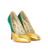 Gucci Heels, £230, Shoes, Cream/Gold/Green, Leather/Suede, Side view