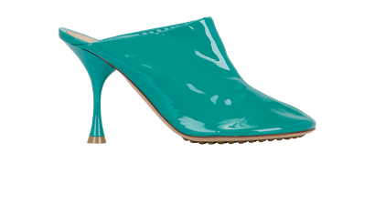 Bottega Veneta Supergloss Dot Pumps, &pound;220, Shoes, Green, Patent Leather, Front view