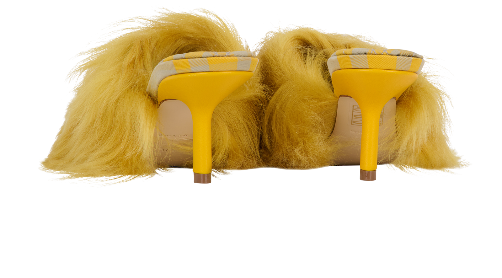 Burberry Minnie  Sandals, &pound;110, Shoes, Yellow, Fabric/Shearling, Back view