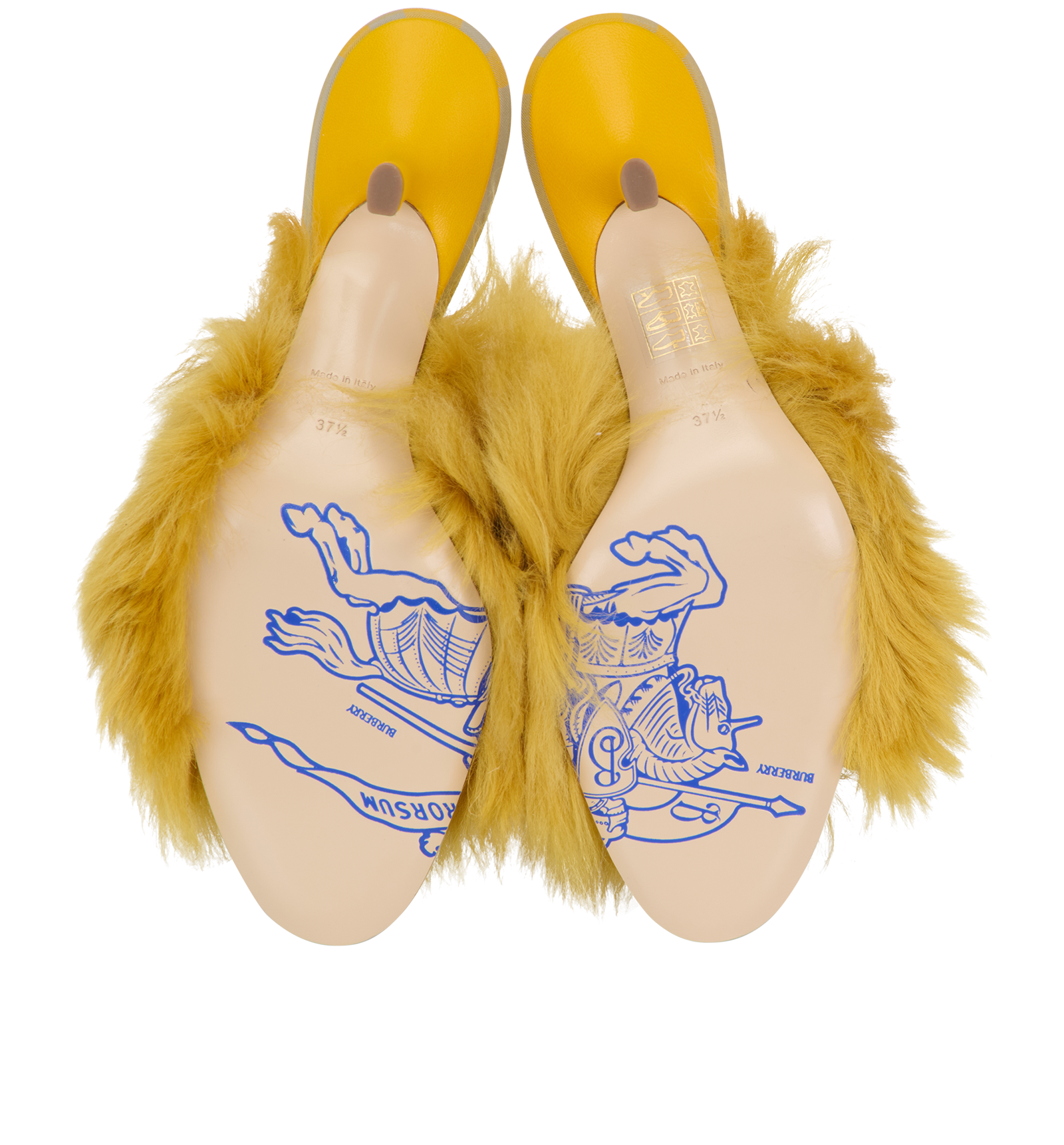 Burberry Minnie  Sandals, &pound;110, Shoes, Yellow, Fabric/Shearling, Top view